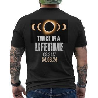 Twice In A Lifetime Total Eclipse Vintage 8Th April 2024 Men's T-shirt Back Print - Seseable