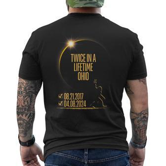 Twice In A Lifetime Total Solar Eclipse 2024 Ohio Men's T-shirt Back Print - Seseable