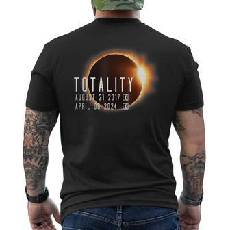 Twice In A Lifetime Totality Solar Eclipse 2017 & 2024 Men's T-shirt Back Print - Monsterry UK