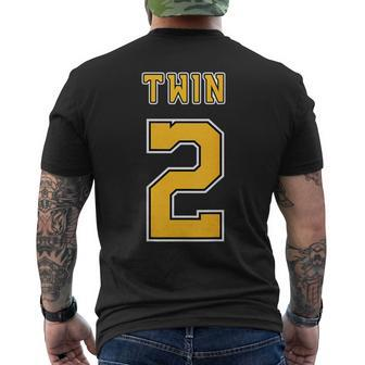 Twin 1 Twin 2 Adult Matching Jersey Outfit Men's T-shirt Back Print - Monsterry