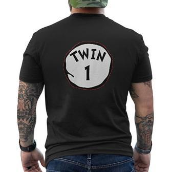 Twin 1 Twin 2 Mens Back Print T-shirt - Thegiftio UK