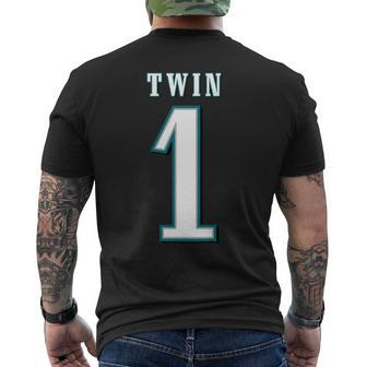 Twin 1 Matching Adult Kid Jersey Twin Apparel Men's T-shirt Back Print - Monsterry