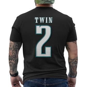 Twin 2 Matching Adult Kid Jersey Twin Apparel Men's T-shirt Back Print - Monsterry
