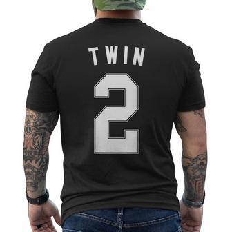 Twin 2 Matching Adult Kid Jersey Identical Twin Men's T-shirt Back Print - Monsterry