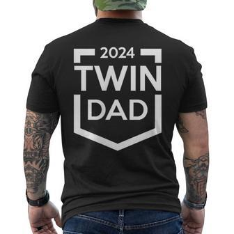 Twin Dad Est 2024 Twin Dad To Be New Daddy Iii Men's T-shirt Back Print | Mazezy DE