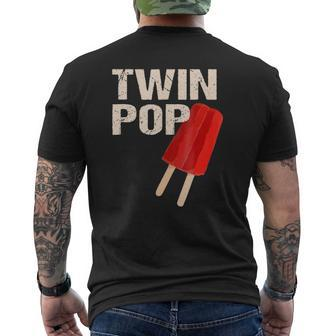 Twin Pop For Grandpa Twins Dadfather's Day Mens Back Print T-shirt | Mazezy