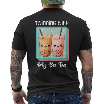 Twinning With My Bestie Spirit Week Twin Day Bes Tea Boba Men's T-shirt Back Print | Mazezy