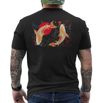 Two Japanese Koi Fish Men's T-shirt Back Print | Mazezy