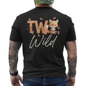 Two Wild Fox Woodland Animal 2Nd Birthday 2 Year Old Men's T-shirt Back Print | Mazezy AU