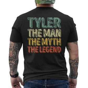 Tyler The Man The Myth The Legend First Name Tyler Men's T-shirt Back Print - Seseable