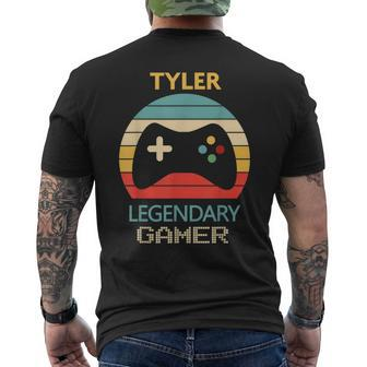 Tyler Name Personalised Legendary Gamer Men's T-shirt Back Print - Seseable