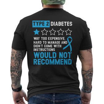 Type 2 Diabetes T2d Warrior Diabetes Awareness Men's T-shirt Back Print - Monsterry AU