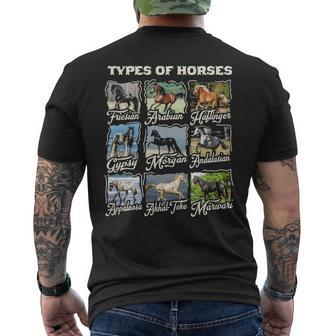 Types Of Horses Lover Cute Riding Girl Boyn Horse Men's T-shirt Back Print | Mazezy