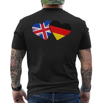 Uk Germany Flag T Heart British German Love Cute Men's T-shirt Back Print - Thegiftio UK