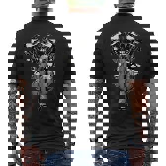 Ultra Sexy Hd Panhead Pinup Motorcycle Lets Biker Gear Vtwin Mens Back Print T-shirt - Thegiftio