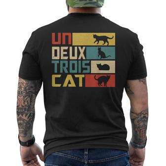 Un Deux Trois Cat French Word Game Cat T-Shirt mit Rückendruck - Seseable