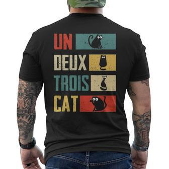 Un Deux Trois Cat Vintage French Joke Cat Lovers Men's T-shirt Back Print - Monsterry CA