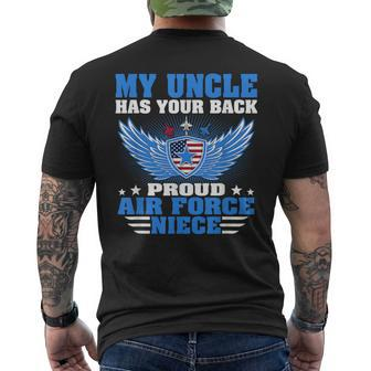 My Uncle Has Your Back Proud Air Force Niece Military Family Men's T-shirt Back Print - Monsterry DE