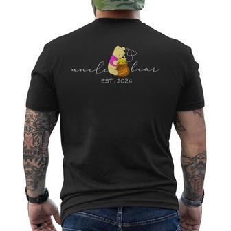 Uncle Bear Est 2024 Father's Day New Uncle Pregnancy Men's T-shirt Back Print - Thegiftio UK
