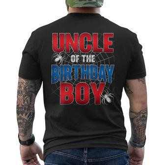 Uncle Of The Birthday Boy Costume Spider Web Birthday Party Men's T-shirt Back Print - Thegiftio UK