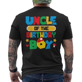 Uncle Of The Birthday Boy Game Gaming Family Matching Men's T-shirt Back Print - Seseable