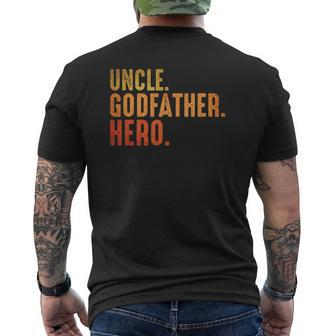 Uncle Awesome Godfather Hero Family Tee Mens Back Print T-shirt | Mazezy AU