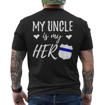 My Uncle Is My Hero Police Officer Uncle Men's T-shirt Back Print - Monsterry DE