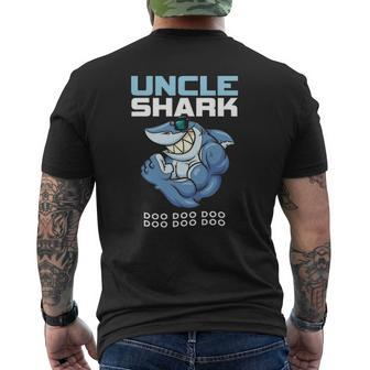 Uncle Shark Father's Day Family Matching Mens Back Print T-shirt | Mazezy