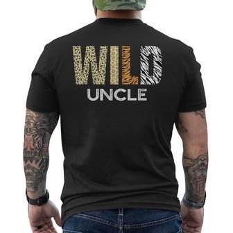Uncle Of The Wild One Zoo Birthday Safari Jungle Animal Men's T-shirt Back Print - Thegiftio UK