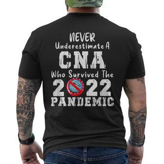 Never Underestimate A Cna Who Survived The 2022 Pandemic Men's T-shirt Back Print - Thegiftio UK