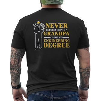 Never Underestimate A Grandpa With Engineering Degree Mens Back Print T-shirt - Thegiftio UK