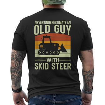 Never Underestimate Old Guy With A Skid Sr Construction Men's T-shirt Back Print - Thegiftio UK