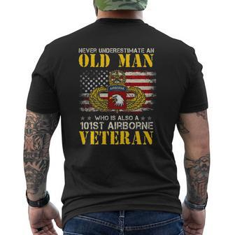 Never Underestimate An Old Man 101St Airborne Veteran Mens Back Print T-shirt | Mazezy DE