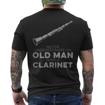 Never Underestimate An Old Man With A Clarinet Humor Men's T-shirt Back Print - Monsterry CA