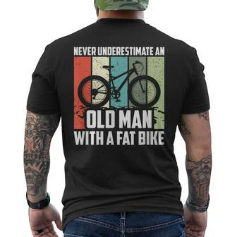 Never Underestimate An Old Man With A Fat Bike Cycling Men's T-shirt Back Print | Mazezy