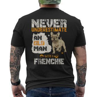Never Underestimate An Old Man With A French Bulldog Men's T-shirt Back Print - Monsterry AU
