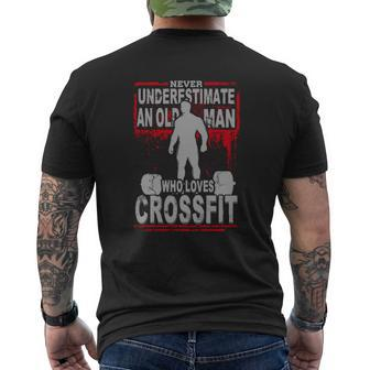 Never Underestimate An Old Man Who Loves Crossfit Mens Back Print T-shirt - Thegiftio UK