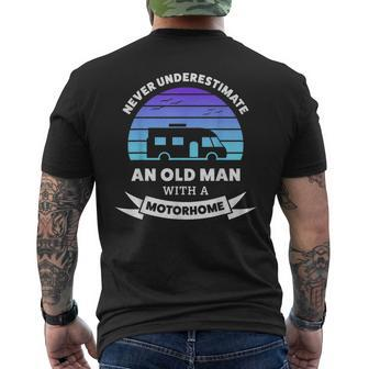 Never Underestimate An Old Man With A Motorhome For Men Men's T-shirt Back Print - Thegiftio UK