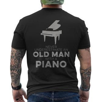Never Underestimate An Old Man With A Piano Player Novelty Men's T-shirt Back Print - Monsterry