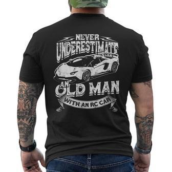 Never Underestimate An Old Man With An Rc Car Race Car Men's T-shirt Back Print - Thegiftio UK