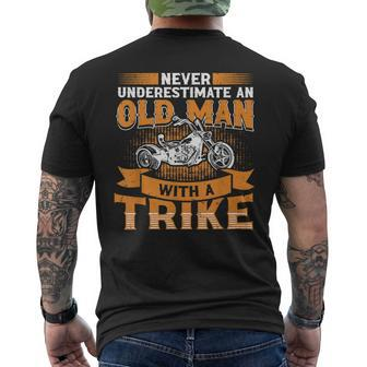 Never Underestimate An Old Man With A Trike Triker Men's T-shirt Back Print | Mazezy