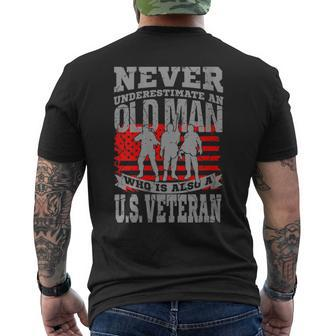 Never Underestimate An Old Man Zip Code American Veteran Men's T-shirt Back Print - Monsterry UK