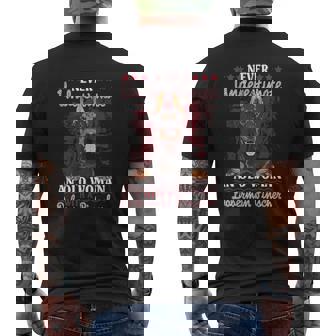 Never Underestimate An Old Woman With A Doberman Mens Back Print T-shirt - Thegiftio UK