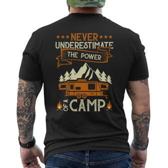 Never Underestimate The Power Of A Camp Men's T-shirt Back Print - Thegiftio UK