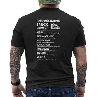 Understanding Truck Drivers Work A 40 Hour Week Mens Back Print T-shirt | Mazezy
