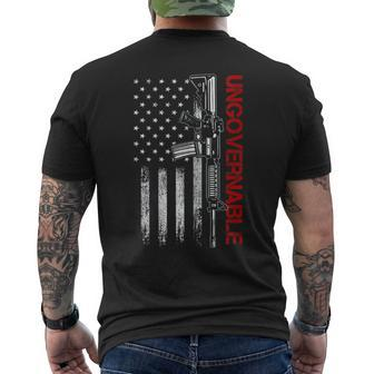 Ungovernable Become Ungovernable American Us Flag s Men's T-shirt Back Print - Monsterry