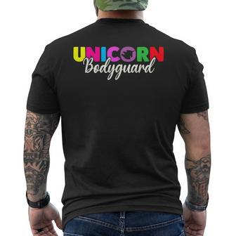 Unicorn Bodyguard Unicorn Security Costume For Dad Daughter Men's T-shirt Back Print - Monsterry CA