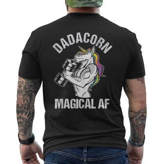 Unicorn Dad Dadacorn Muscle Strong Unicorn Dad Men's T-shirt Back Print - Monsterry DE