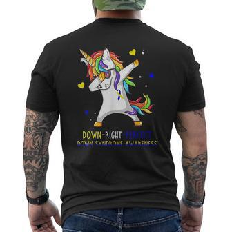 Unicorn Down Right Perfect Down Syndrome Awareness Mens Back Print T-shirt - Thegiftio UK