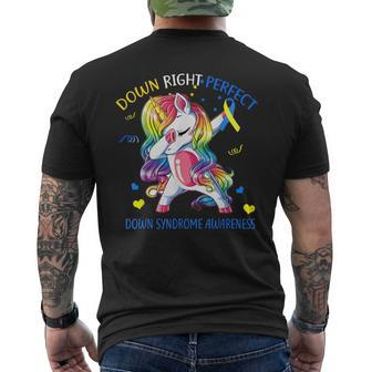 Unicorn Down Right Perfect Down Syndrome Awareness Men's T-shirt Back Print | Mazezy